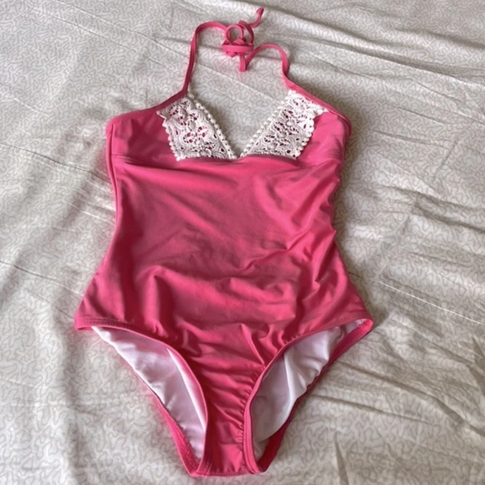 Ella Moss girls pink lace swimsuit that fits size 10